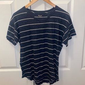 Madewell Navy & White Striped Cotton Tee